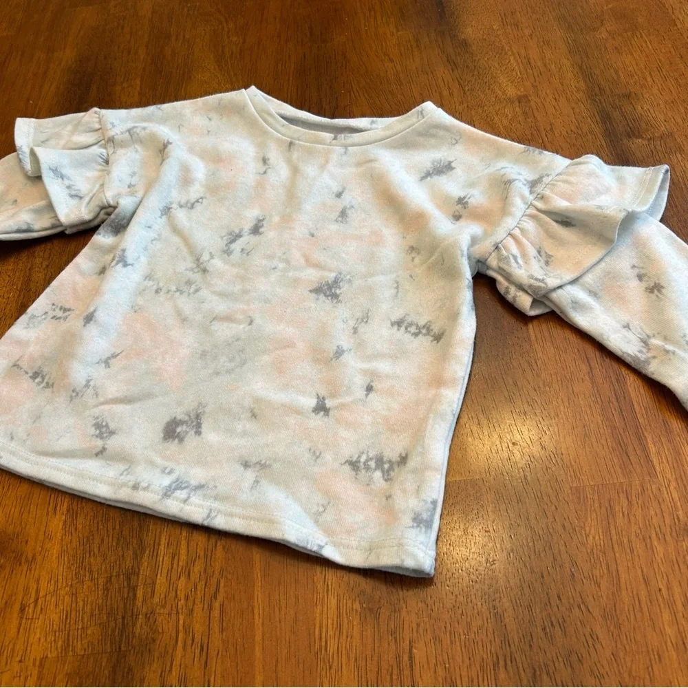 Grayson Mini Pastel Tie-Dye Ruffle Shoulder Long Sleeve Top | Toddler Girl 2T